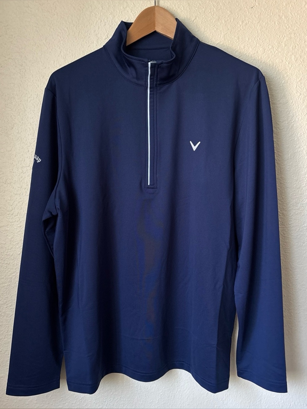Callaway Navy and White Half-Zip Golf Pullover